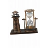 Nevamel Deniz Feneri Kum Saati Ahşap Görünümlü Vintage Tarz Biblo