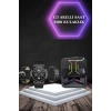 Nevamel® Dijital Göstergeli Bluetooth Kulaklık ve Bildirim Görebilen Akıllı Saat Alarm ve Titreşim