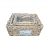 Nevamel  Dikdörtgen Doğal Hasır Saksı Seti - 3lü