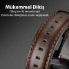 Nevamel Dux Ducis Apple Watch 42/44/45MM için Business Deri Kayış Kordon-(5775)