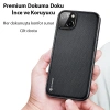 Nevamel Dux Ducis Fino Serisi iPhone 14 Plus 6.7 inç Kılıf Premium Dokuma Silikon Kılıf-(5775)