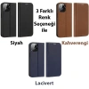 Nevamel Dux Ducis iPhone 14 Pro 6.1 Kılıf Skin X2 Series PU Deri Manyetik Kapaklı Kılıf Magnetic Folio Case-(5775)