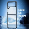 Nevamel Dux Ducis Samsung Z Flip4 5G Aimo Series Premium Buzlu Sert PC-TPU Kılıf-(5775)