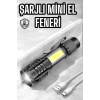 Nevamel® El Feneri Led USB Şarjlı Zoom Mini Led Işık Acil Durum Feneri