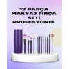 Nevamel Ergonomik Saplı Fiber Kıllı 12li Makyaj Fırça Takımı Göz ve Ten Makyajı İçin Uygun