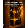 Nevamel® Ev Dekoru İçin Ramazan LED Işık Pilli Sıcak Sarı Cami Figürlü