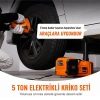 Nevamel® EZERE PowerLift Pro 5 Ton Çok Fonksiyonlu Elektrikli Hidrolik Kriko Lift Kaldırma / Kompresör / Bijon Sökme / LED Işık-(5775)