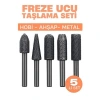 Nevamel® Freze Ucu Taşlama Seti Profesyonel Çelik Rotary Burr Seti  5li Metal İşleme Uçları