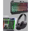 Nevamel® Gaming Set Işıklı Klavye Mouse + Bluetooth 5.2 Kulaklık Oyuncu Paketi