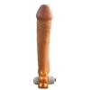Nevamel® Gerçekçi Penis Kılıfı Et Dokusunda Titreşimli Testis Geçmeli 20 Cm