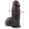 Nevamel® Gerçekçi Tasarımlı Geniş Çaplı Vakum Tabanlı Silikon Dildo 21 Cm Siyah