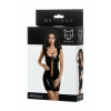 Nevamel® Glossy Mi̇chelle Deri Elbise, Perçinli, Wetlook , Siyah, M