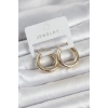 Nevamel® Gold Renk Pirinç Halka 25 mm Kadın Küpe 5886