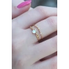 Nevamel® Gold Renk Zirkon Taşlı Taç Model Kadın Yüzük 5886