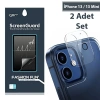 Nevamel GOR İPhone 13 /13 Mini  Best Full Tempered Cam Kamera Koruyucu 2Adet Set-(5775)