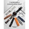 Nevamel® Gümüş Kasa Akıllı Saat - 6 Yedek Kordon Hediyeli