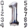 Nevamel Gümüş Rengi Folyo Rakam Balon 1 Metre