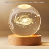 Nevamel® Gün Işığı LED’li 3D Kristal Galaksi Küre Ahşap Tabanlı Dekoratif Lamba
