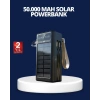 Nevamel® Güneş Panelli Powerbank LED Işıklı Taşınabilir Şarj Cihazı