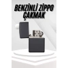 Nevamel Hediyelik Zarif Zippo Model Siyah Benzinli Çakmak