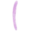 Nevamel® Hi-Rubber Şeffaf Jel Çift Taraflı Dildo - 45Cm Mor