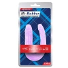 Nevamel® Hi-Rubber Şeffaf Jel Çift Taraflı Eğik Dildo - 17Cm Mor