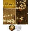 Nevamel® Hilal Yıldız LED Perde Işık Balkon Pencere ve Oda Dekorasyonu