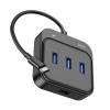 Nevamel Hoco HB31 4in1 Type-C to 4x USB3.0 HUB Çevirici Dönüştürücü Adaptör 0.2m-(5775)