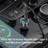 Nevamel HOCO NZ12A Action PD43W USB + Type-C Hızlı Şarj Araç Çakmaklı Şarj Aleti-(5775)