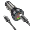 Nevamel HOCO NZ12B Unimpeded PD48W USB + Type-C Araç Çakmaklı Hızlı Şarj Aleti + Type-C to iPhone Kablo-(5775)