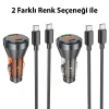 Nevamel HOCO NZ12B Unimpeded PD48W USB + Type-C Araç Çakmaklı Hızlı Şarj Aleti + Type-C to Type-C Kablo-(5775)