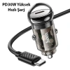 Nevamel® HOCO Z53 Sight Single PD30W Type-C Girişli Araç Çakmaklık Hızlı Şarj Aleti + Type-C to Type-C Kablo-(5775)