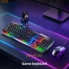 Nevamel Inphic K2 USB Kablolu Oyun Klavyesi 104-Key Sessiz Oyun Klavyesi Bilgisayar Laptop için Cep telefonu yerleştirme alanı-(5775)