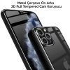 Nevamel İPhone 11 Pro Metal Çerçeve Ön Arka 3D Full Tempered Cam Koruyucu-(5775)