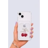 Nevamel® iPhone 13 Kartlıklı Kiraz Desenli Kılıf