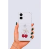 Nevamel® iPhone 17 Kartlıklı Kiraz Desenli Kılıf