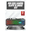 Nevamel Işıklı Oyuncu Q Klavye Mouse Seti Siyah Gaming Oyuncu Klavye