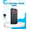 Nevamel® Isıya Dayanıklı Termal Akım Korumalı 8li Priz ve 3 USB Girişli Uzatma Kablosu
