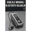 Nevamel Kablolu Bluetooth Kulaklık Kulak İçi Stereo Mikrofonlu Dijital Göstergeli