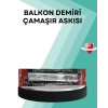 Nevamel® Kare Küpeşte Uyumlu Balkon Çamaşır Askısı 25x60 cm Beyaz Pratik