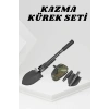 Nevamel® Katlanabilir Kamp Küreği Küçük Kazma Kürek Seti Pusulalı