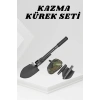 Nevamel® Katlanabilir Kamp Küreği Küçük Kazma Kürek Seti Pusulalı