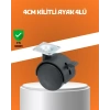 Nevamel® Kilitli Mini Tekerlek Ayak 4 cm 4’lü Set