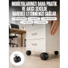 Nevamel® Kilitsiz 4 cm Tekerlek Ayak 4’lü Set Sessiz ve Dayanıklı
