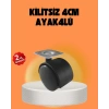 Nevamel® Kilitsiz 4 cm Tekerlek Ayak 4’lü Set Sessiz ve Dayanıklı