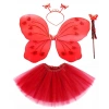 Nevamel Kırmızı Kelebek Kostümü - Kostüm Aksesuar Seti 4 Parça