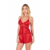 Nevamel® Kırmızı Saten Babydoll Şort Takımı