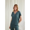 Nevamel® Kısa Kollu V Yakalı Dantelli Pijama Takımı