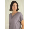 Nevamel® Kısa Kollu V Yakalı Dantelli Pijama Takımı