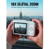 Nevamel® Kompakt Dijital Fotoğraf Makinesi Beyaz 18X Dijital Zoom Destekli